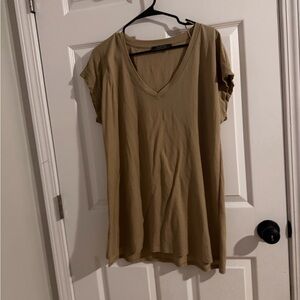 Primark V-Neck Short Sleeve dress  - Tan
